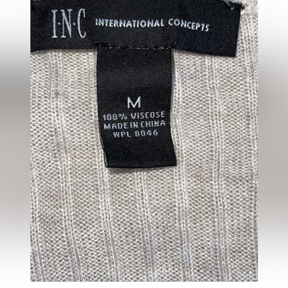 INC International Concepts ladies medium open front ruffle long sweater beige - Picture 8 of 9
